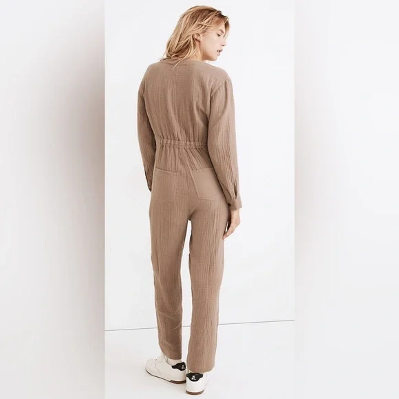 🐌NWT🐌Madewell Lightspun Stitched-Pocket Coverall Jumpsuit - Picture 3 of 7